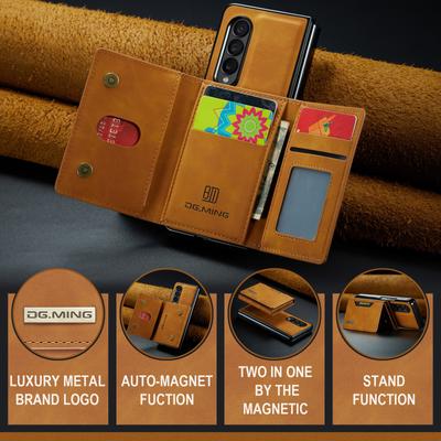 Anti -Drop Leather Phone Accessories Wallet Case For Samsung Galaxy Z Fold 4 5g Fold4 Fold3 Fold 3 Anti -Shock Card Holder Cover
