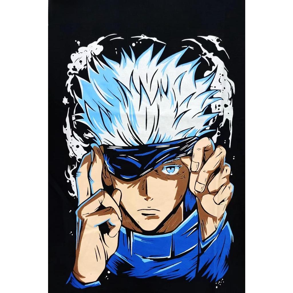 Jujutsu Kaisen Japanese Anime Gojo Satoru Men Women Summer T-Shirt Harajuku Vintage Short Sleeve Loose Large Casual Comfort Y2k