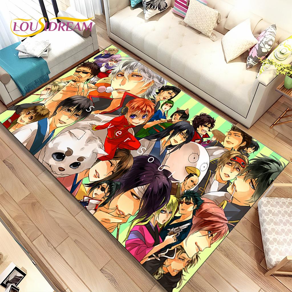 3D Gintoki Kagura Gintama Anime Area Rug,Carpet Rug for Living Room Bedroom Sofa Doormat Decoration, Kid Play Non-slip Floor Mat