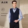 Antonio Herren 100% Merinowolle Gestrickte V-Ausschnitt Strickweste