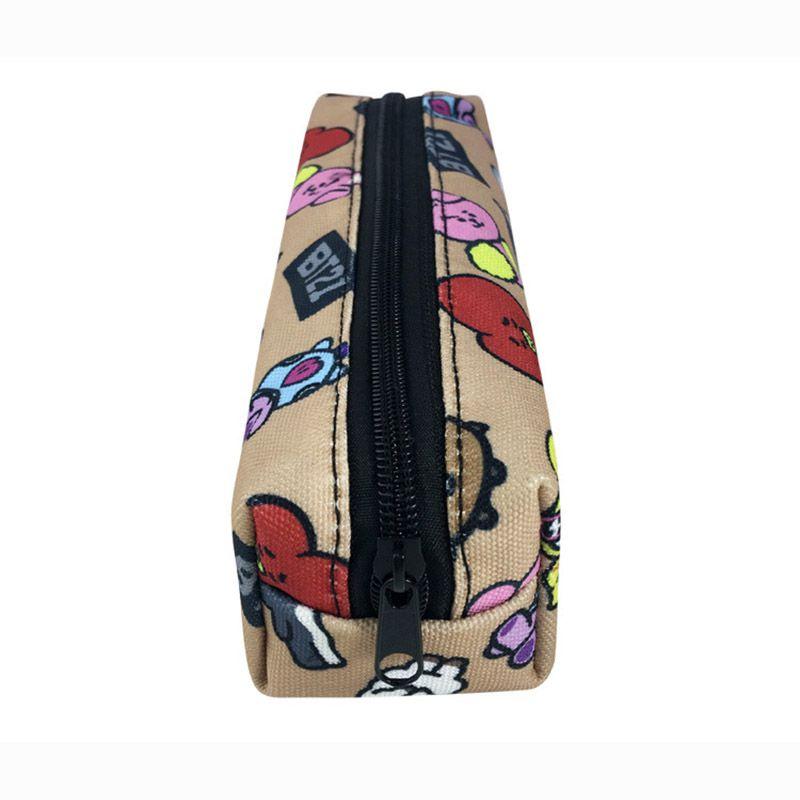 Bts Bt21 Malowanie Płótno Piórnik Portmonetka Saszetka na Makijaż Przenośna Torba na Długopisy