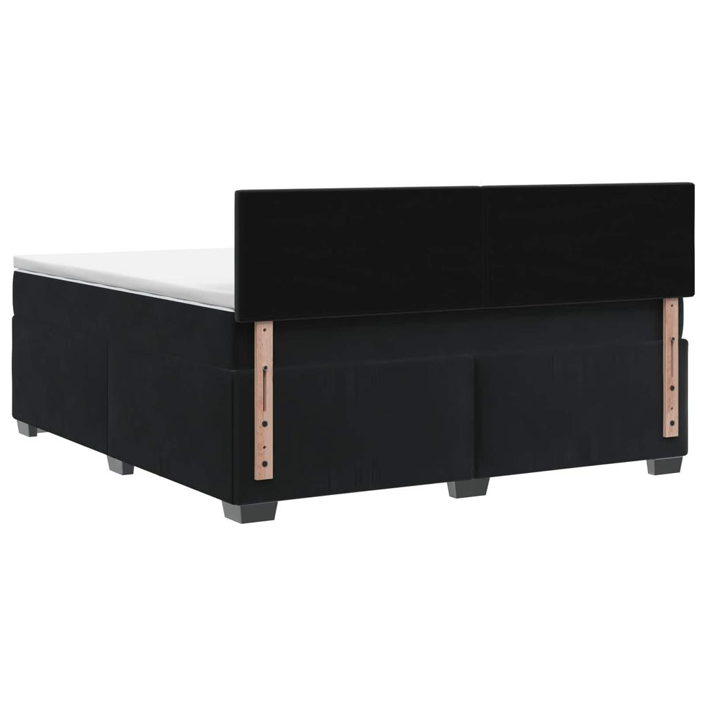 Box Spring Bed with Mattress Black 140 X 190 Cm Velvet
