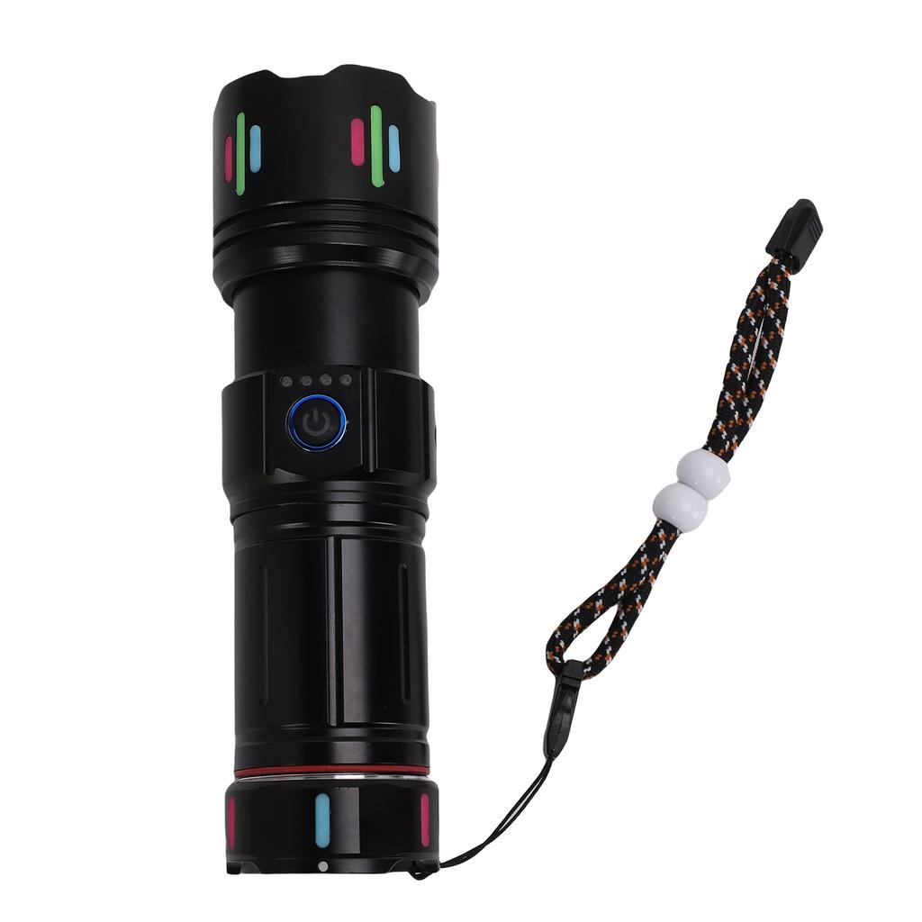 Rechargeable LED Flashlight with Digital Display Zoom 1800LM Super Bright Flash Light Waterproofing for Camping Hiking