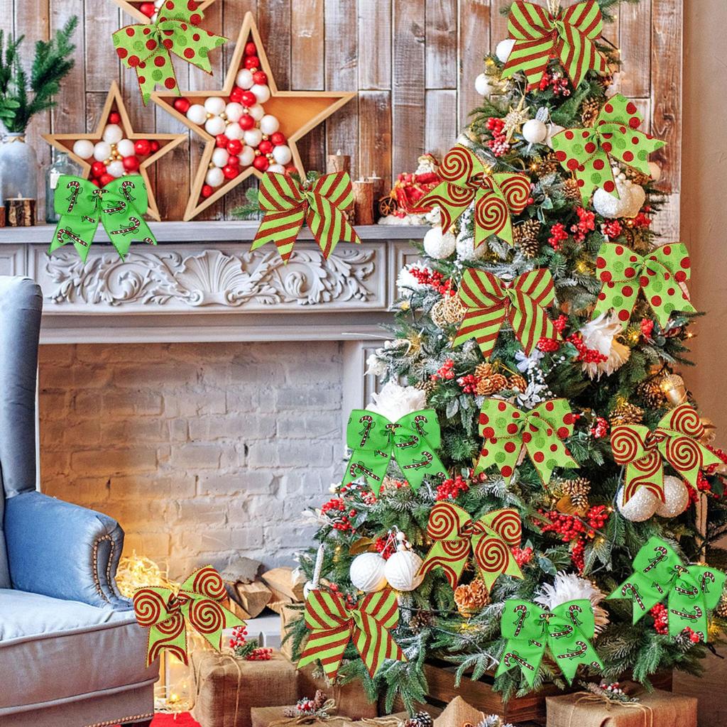 Christmas Bows Decoration Ornaments Wreaths Bow for Tree Gift Wrapping