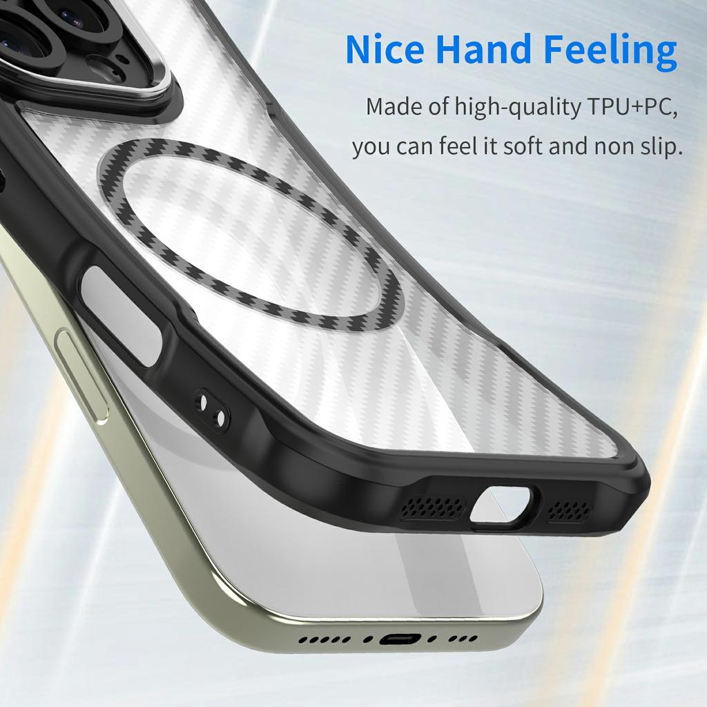 For Samsung Galaxy S25 Ultra Case Compatible with MagSafe TPU+PC Phone Cover Carbon Fiber