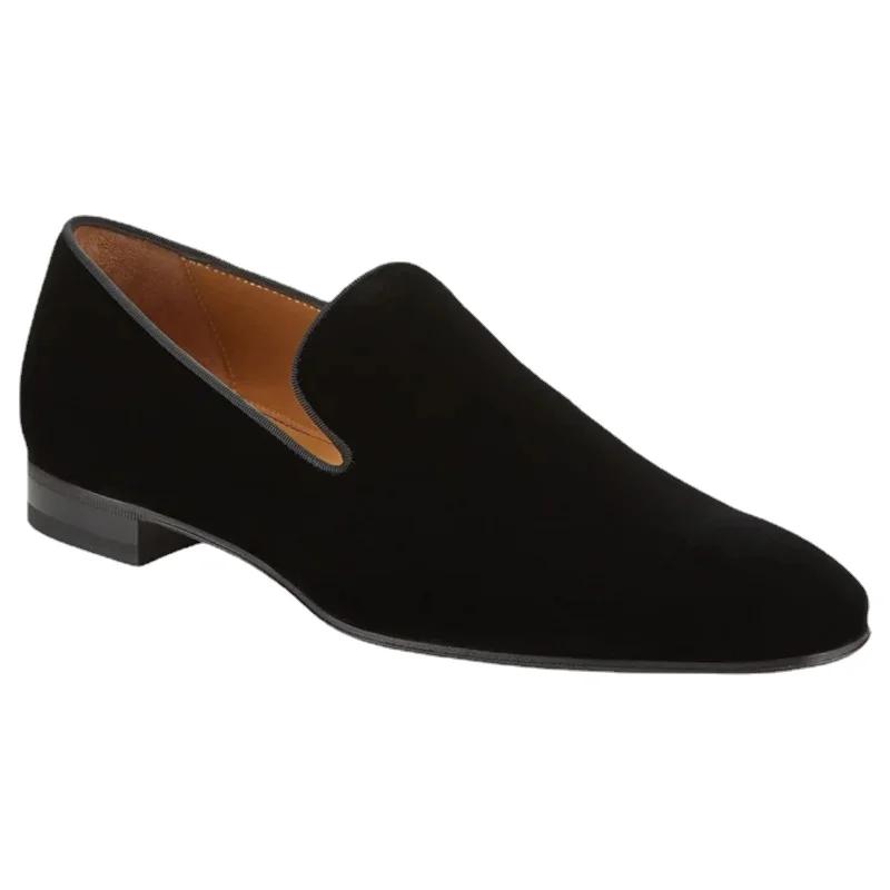 Men Loafers Shoes Suede Low-heeled Solid