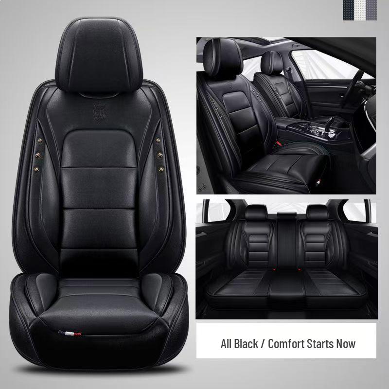 Universal Cartoon Car Seat Cushion - Four Seasons, Wear-Resistant, Dirt-Resistant, Full Surround, Leather Cover for Five-Seaters