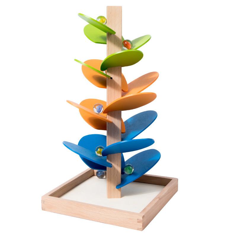 Spelling Kid Puzzle And Inserting Rainbow Tree Wooden Disassembly Track Toy Ball