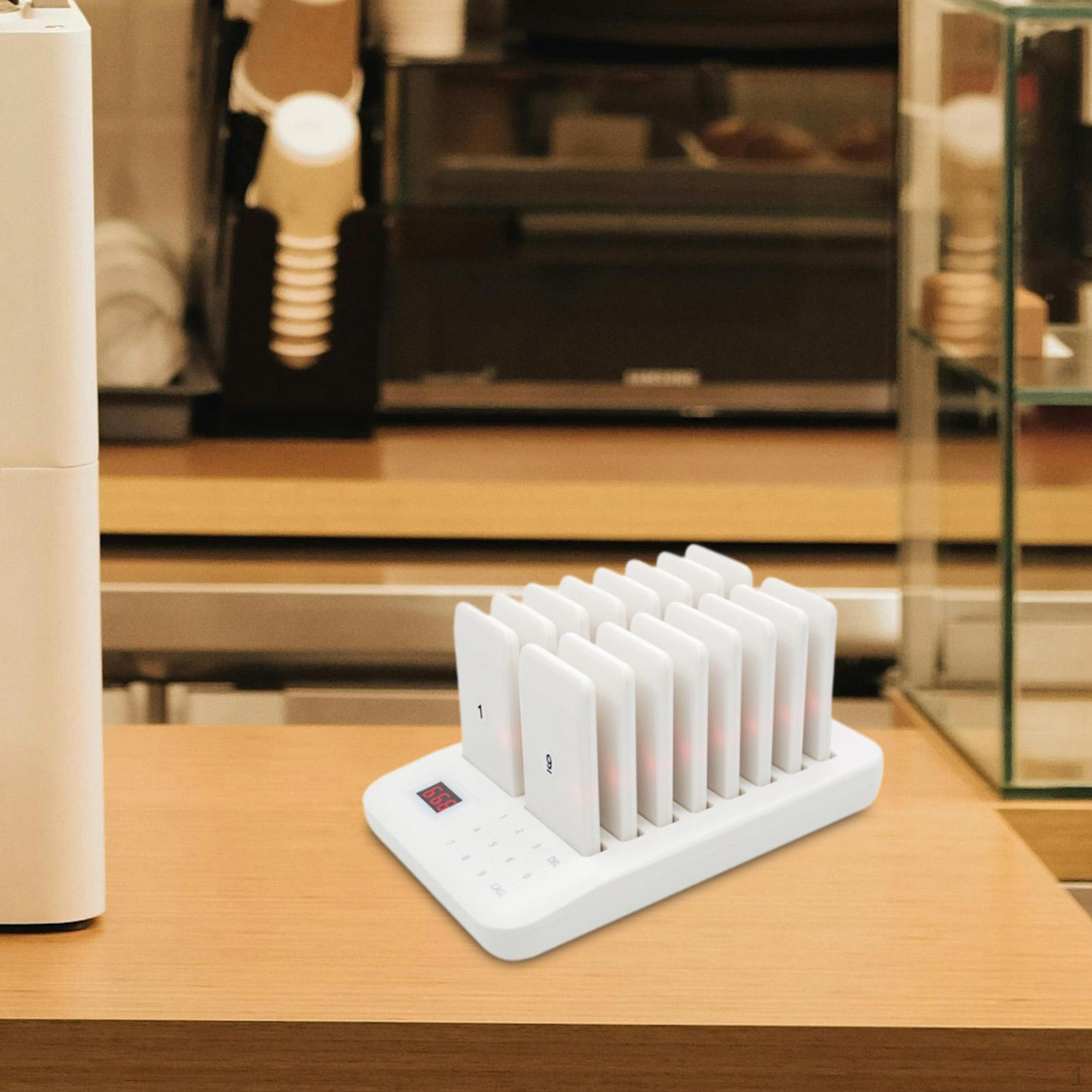 

Ресторан Пейджер Система Зумери Кафе Дитяча Закусочна Бездротовий дзвінок White 16 Pagers