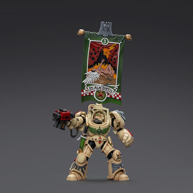 In Stock JOYTOY Warhammer 40K Dark Angels Deathwing Ancient with Company Banner 1:18 Action Figure,Collection Model