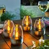 Lanternas Solares, Velas de Chá de Natal; Lanternas Piscantes Sem Chama para Exterior, Perfeitas para Decorar Jardins, Acampamentos e Festas