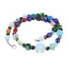 Muranos Style Blown Glass Beaded Necklace for Women Colorful Opal Beads Collarbone Chain Unique Handmade Neck Jewelry