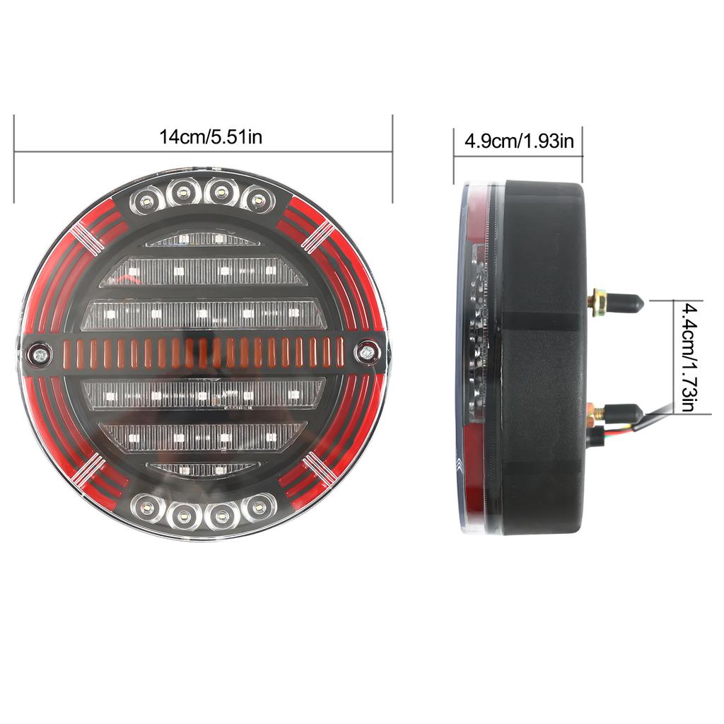 Camion Spate Rotund Hamburger Semnalizare Secvențială Lumină Frână Stop Lampa Indicator 10-30V Remorcă Camion Furgonetă Rulotă Galben Roșu