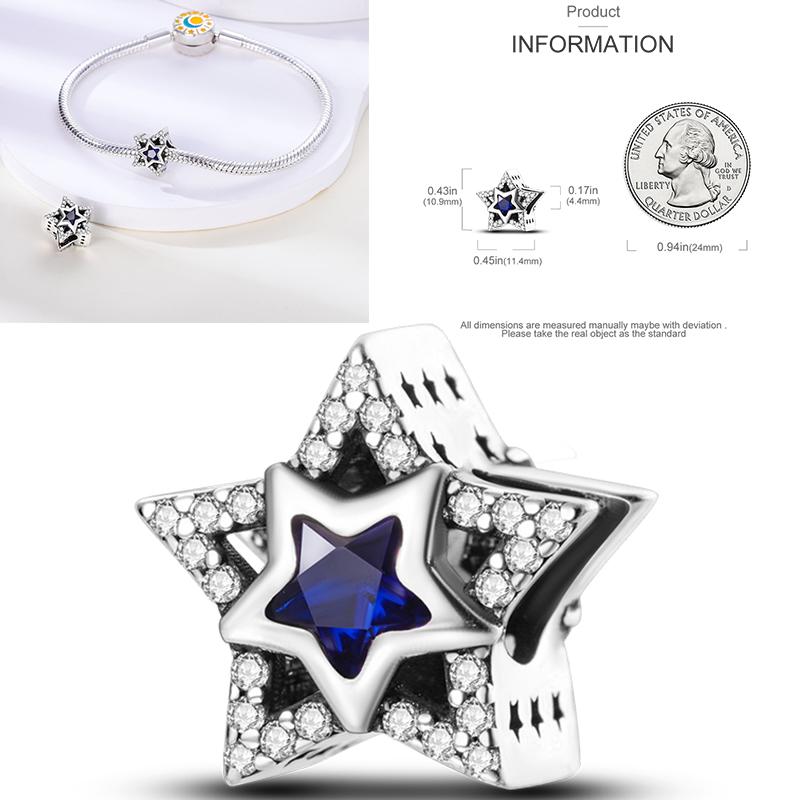 Charms Bead Copper Starlit Sky Moon Sun Earth Universe Charm Fit Bangle Bracelet Necklace Diy Jewelry