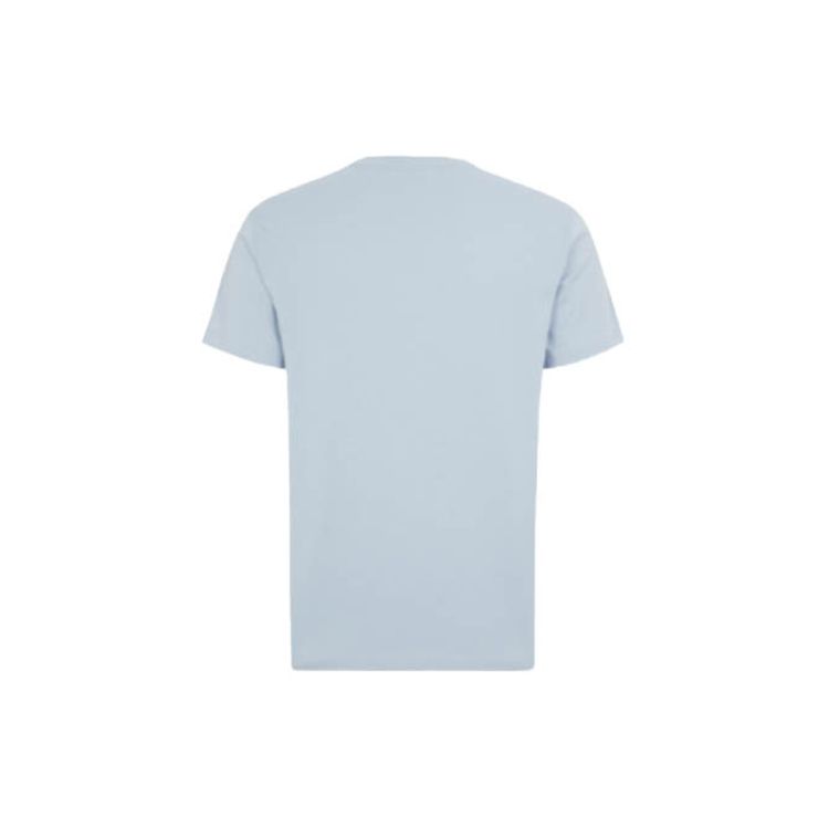 Calvin Klein Letter Print Crewneck Cotton T-Shirt Men Tops Sky-Blue J320770-C1U