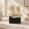 Sculptural Petal Highlight with Ebony Base Textured Tabletop