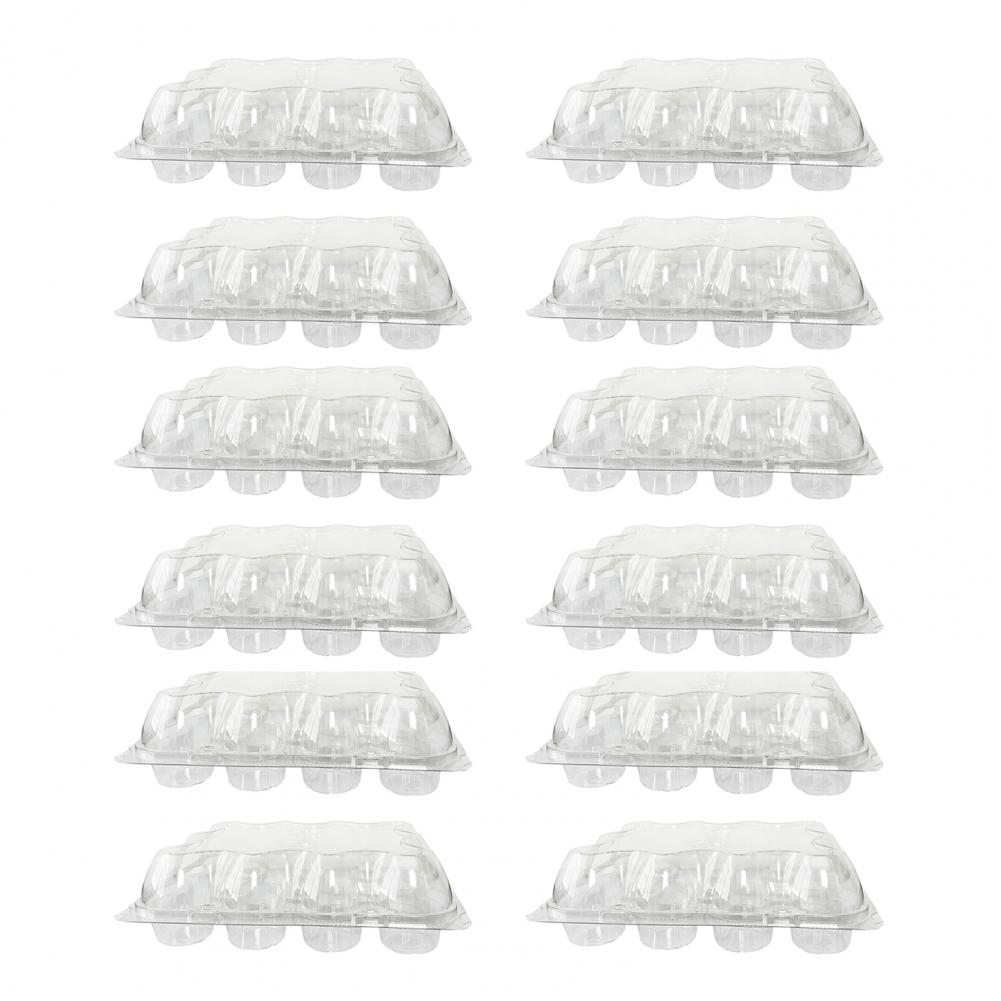 Cake Box with Secure Snap-on Closure 12pcs Stackable Cupcake Carrier Containers Disposable Cupcake Holder Boxes for Weddings