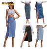 Women's Fashion Casual Solid Color Print Skirt