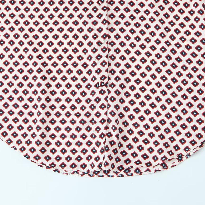 TAOP&ZA Women's Summer Silk Satin Printed Shirt & Casual Pants Set