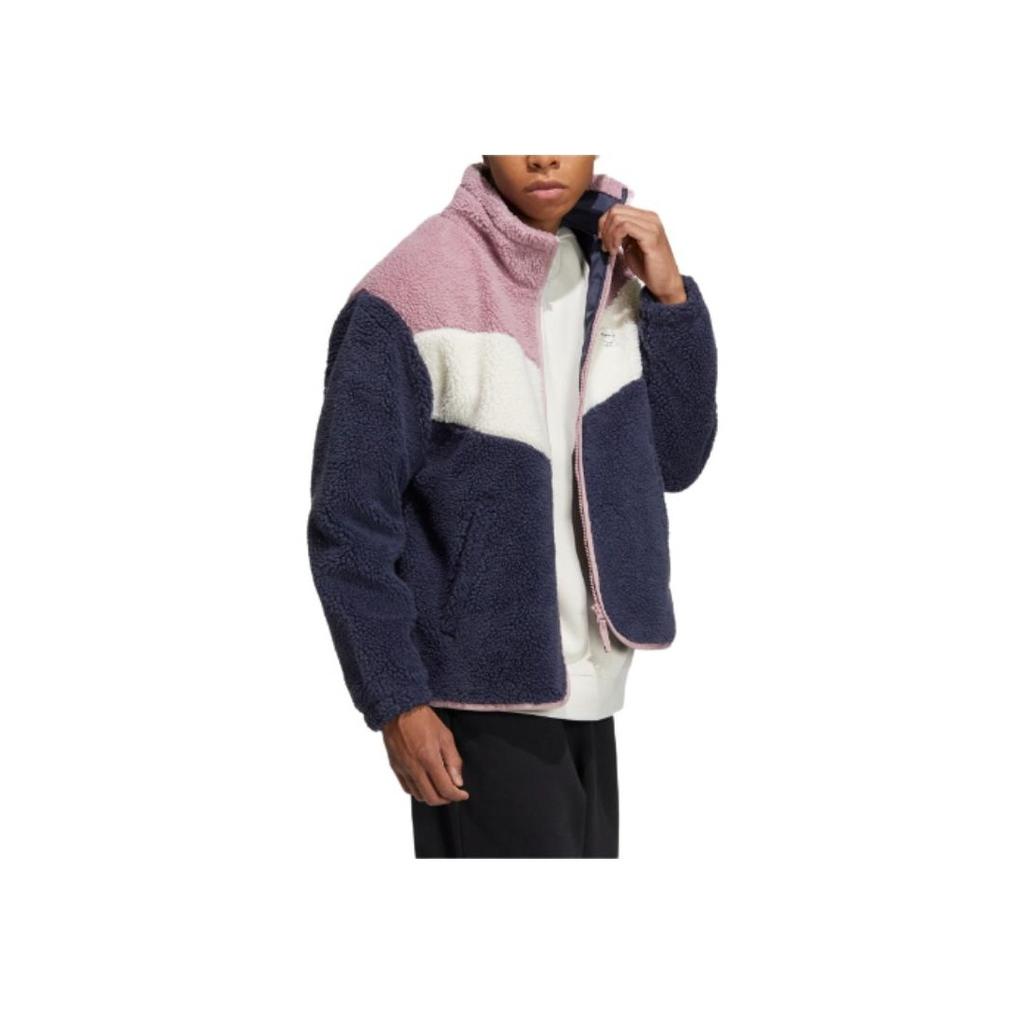 Adidas Neo Logo Print Fleece Zip Jacket Unisex Jacket Pink HY9651