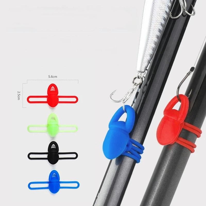 Fishing Bait Hook Fixer High Elasticity Silicone 5Pcs/Bag Fadeless Lightweight for Long Term Fishing Gear Storage