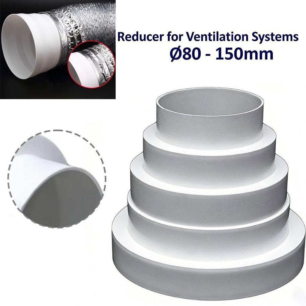 ABS Plastic Duct Reducer 80-150mm Range Multiple Sizes Ventilation Duct Tube Optimized Airflow Air Ducts Fan Ventilation