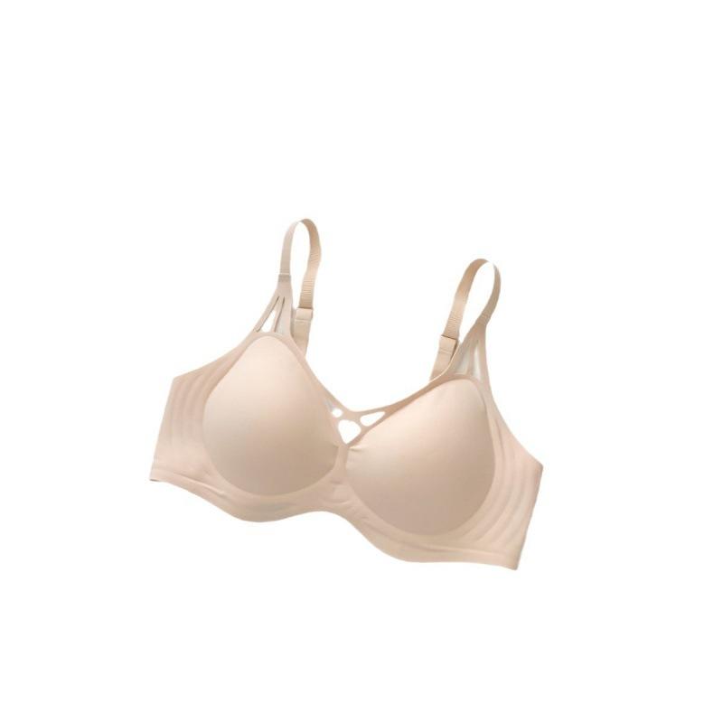 Summer thin seamless underwear women's big breasts show small breasts, gather the upper support to prevent sagging, no steel ring soft support bra