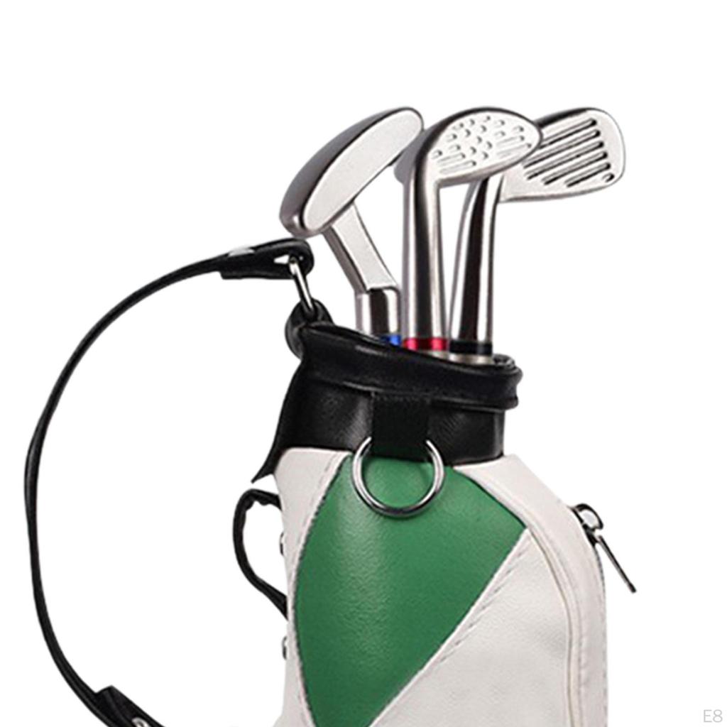 Golf Club Pen Holder Set with 3 Pens - Office Desk Decor
