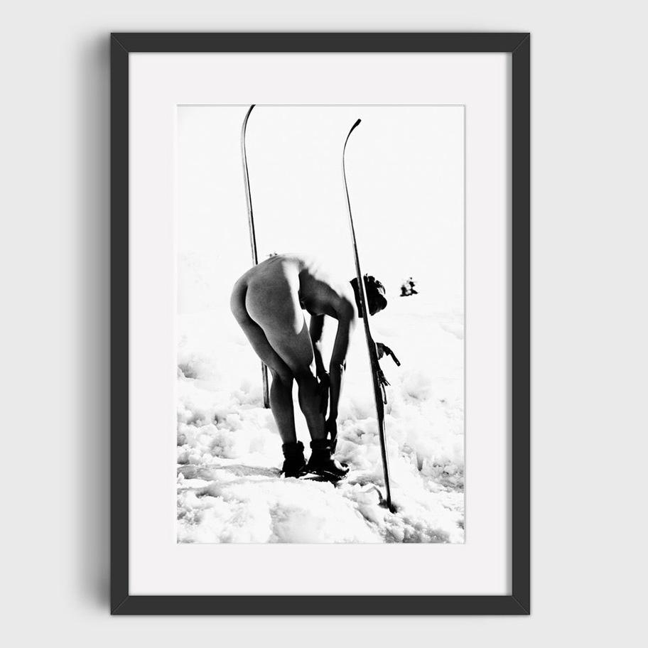 Vintage Ski Photo Print Road Gap Skier Jumps Girls Car Canvas Painting Winter Sports Skiing Art Poster Ski Home Lodge Wall Decor
