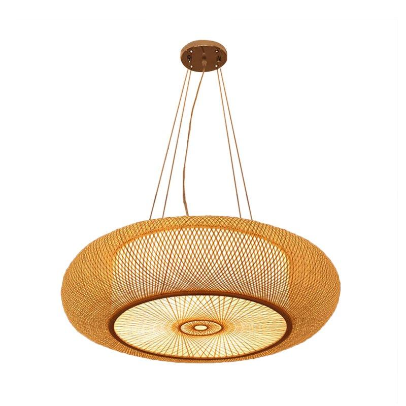 Bamboo Woven Rattan Ceiling Light Boho Hanging Pendant Lamp Flush Moun Light Fixture for Bedroom Living Room Dining Room Light