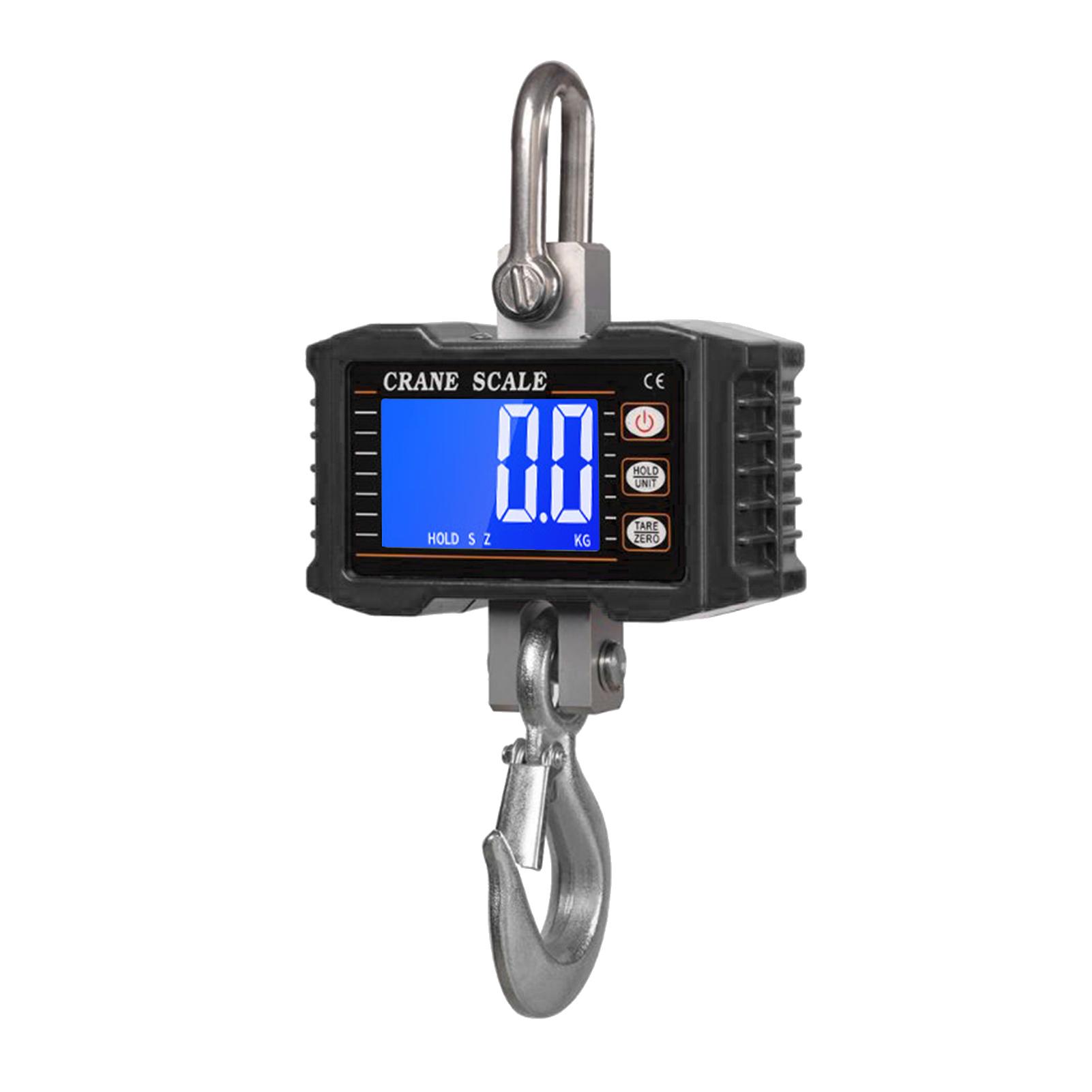

Digital Hanging Scale 1000kg/2204lbs Portable Heavy Duty Crane Scale LCD Backlight Industrial Hook Scales Unit Change/ Data Hold чёрный