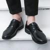 FashionRound Toe Office Social Shoe for Men Leather Casual Dress Shoes Man Black 2024 Style Legitimate Suit Elegant and Classic New 39