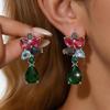 Elegant Sterling Silver Water Drop Zirconia Earrings for Women: Fashionable Dangle & Stud Jewelry