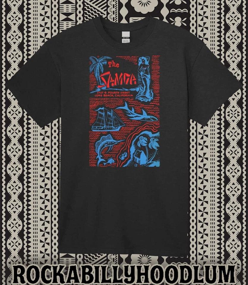 

Retro Tiki Art Tee T Shirt Bar Mug Restaurant The Samoa Hula Girl Long Beach CA L
