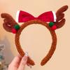 Shiny Sequin Christmas Headband Bright Red Forest Green Xmas Tree Headpiece Plush Decor Elastic Band Santa Hat Hairband