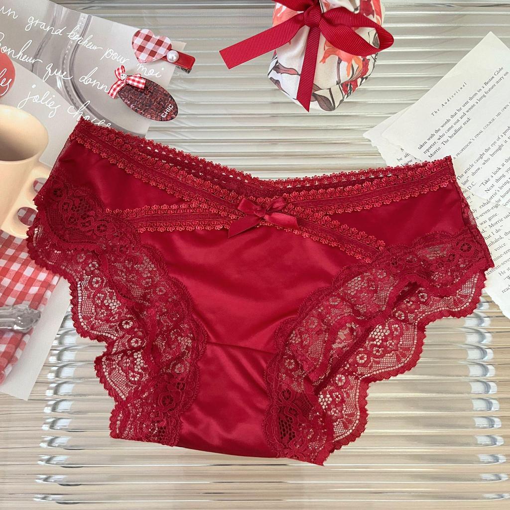 Satin Lace Bow Low-Rise Panties for Women: Heartbeat Collection
