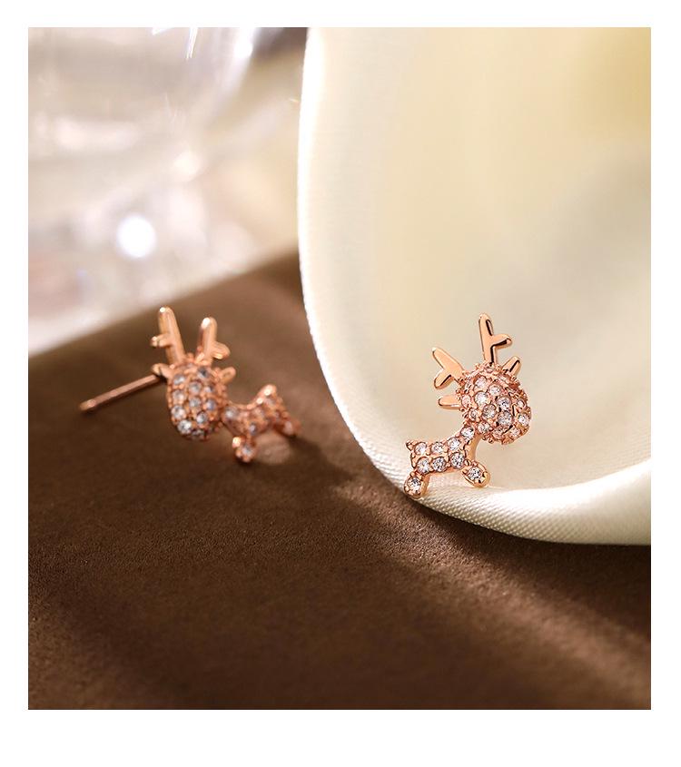 S925 Sterling Silver Reindeer Stud Earrings - 2020 Women's Trend Christmas Jewelry
