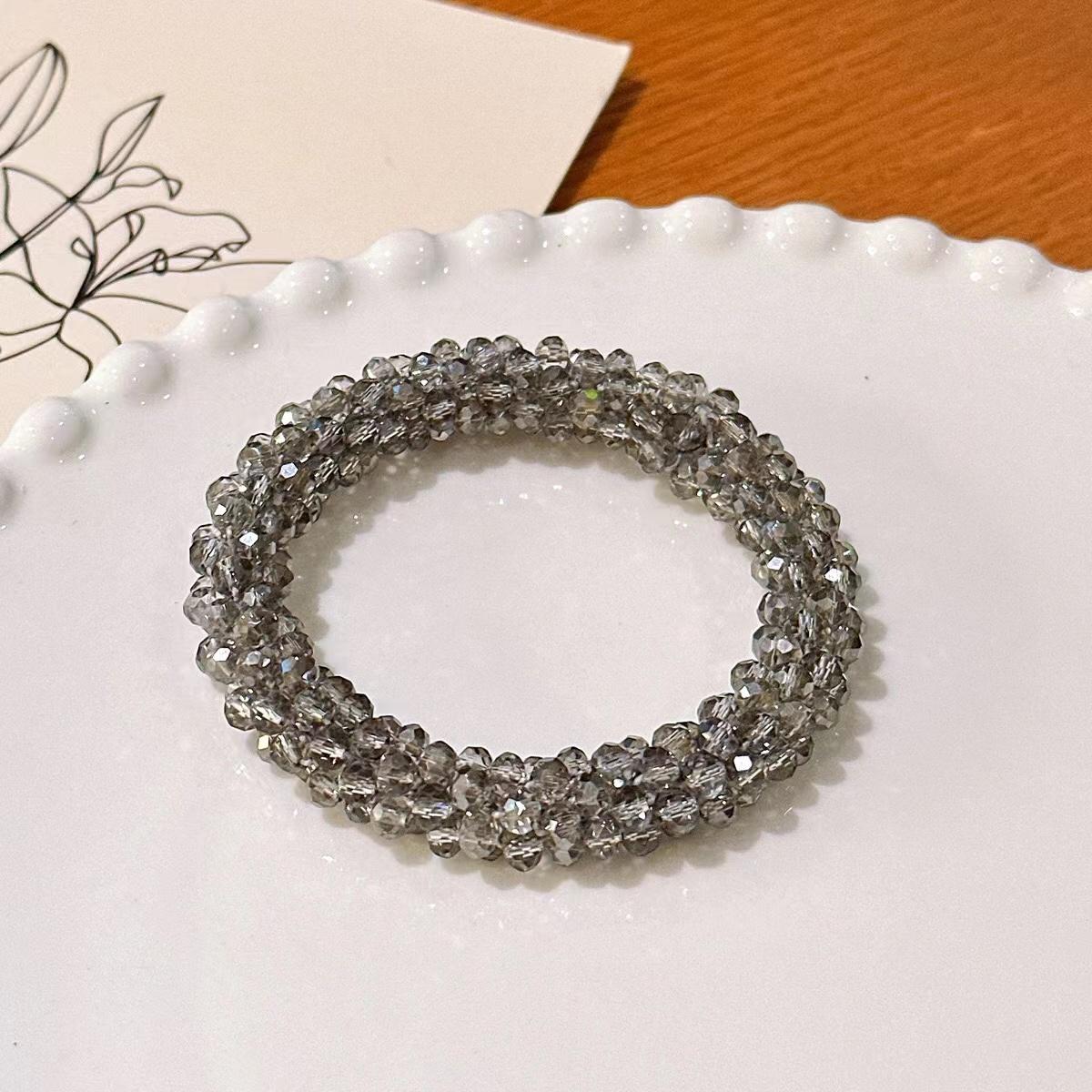 

Модные хрустальные бусины резинки для волос для женщин эластичные аксессуары для волос веревка головной убор для хвоста ювелирные изделия подарок бохо one size