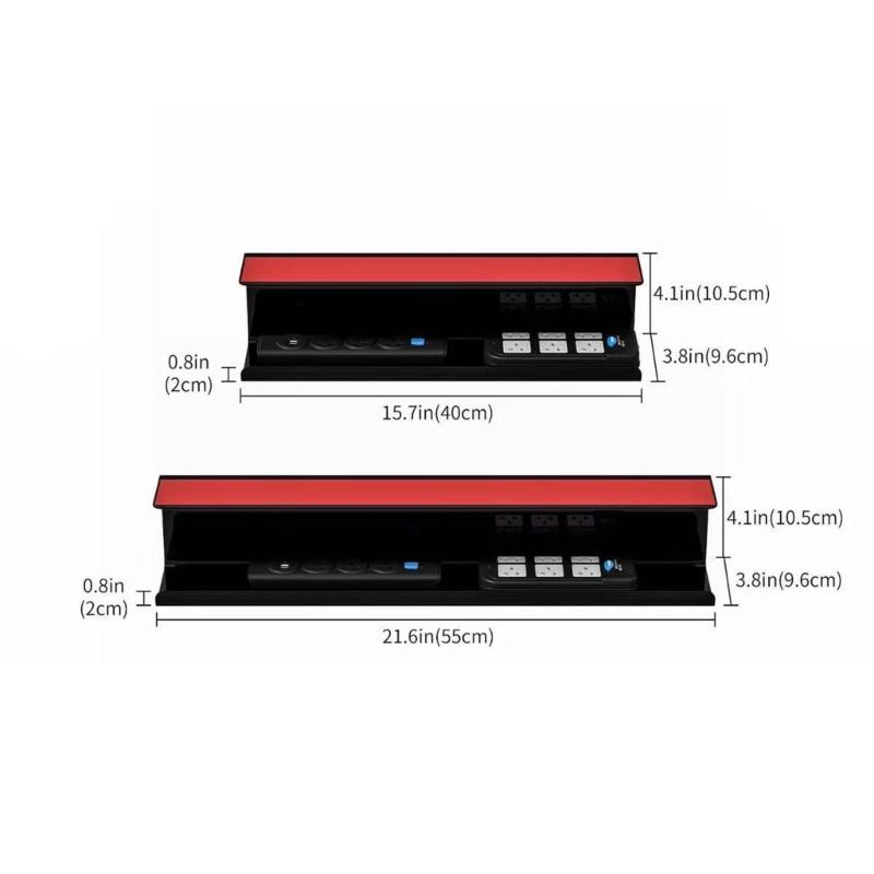 Pack of 2 Space Saving Cord Organizers Trays Under Desk for Neat Storage of Wires and Adapters in Office or Living Area