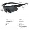 Taktische Brille CS Airsoft Winddicht Armee Schießen Polarisierte Brille HD 3 Linsen Motorrad Radfahren Outdoor Sichere Brille