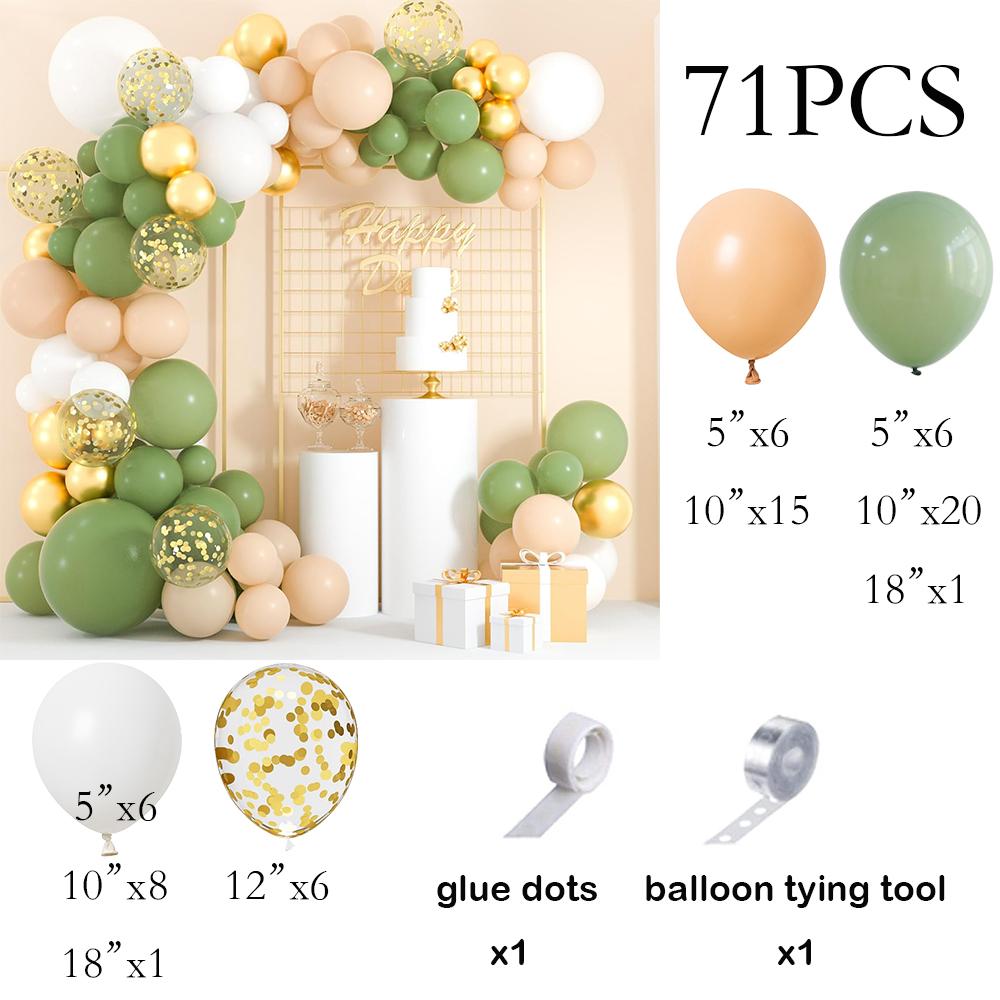 

Avocado Green Theme Balloons Garland Green Skin White Gold Confetti Ballon Arch Kit Baby Shower Birthday Party Decoration Globos As Picture