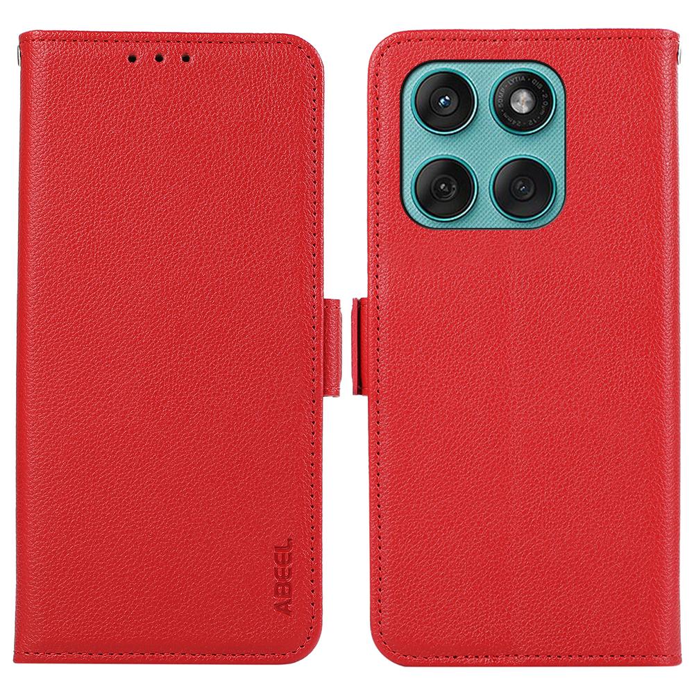 ABEEL Für Motorola Edge 60 5G/60 Fusion 5G Hülle Leder mit Litschi-Textur RFID-blockierende Handyhülle