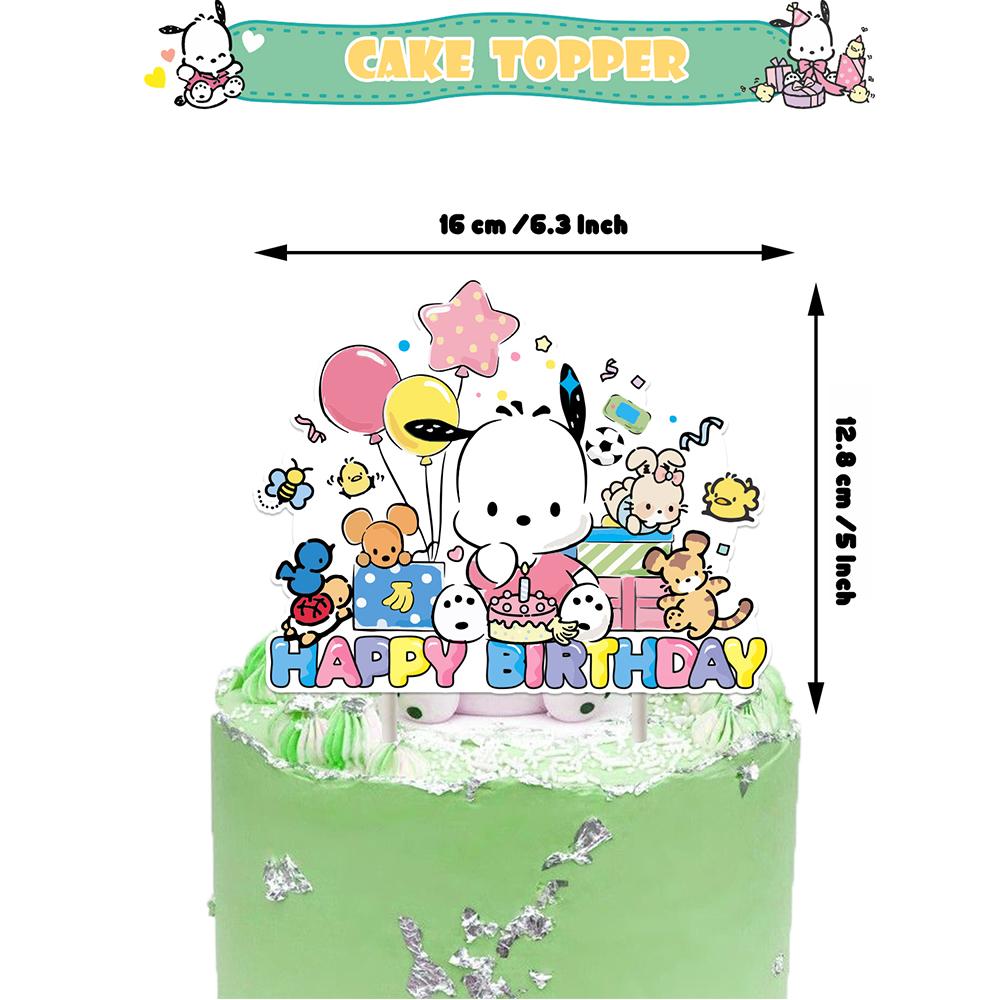 30pcs Pochacco Party Decorations Include a Banner, Cake Toppers, Balloons