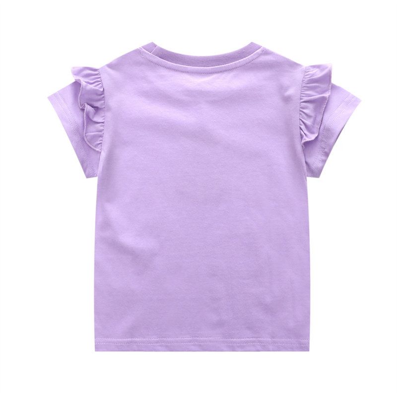 Purple Crew-Neck Baby's Casual Cartoon Half-Sleeve Clothing