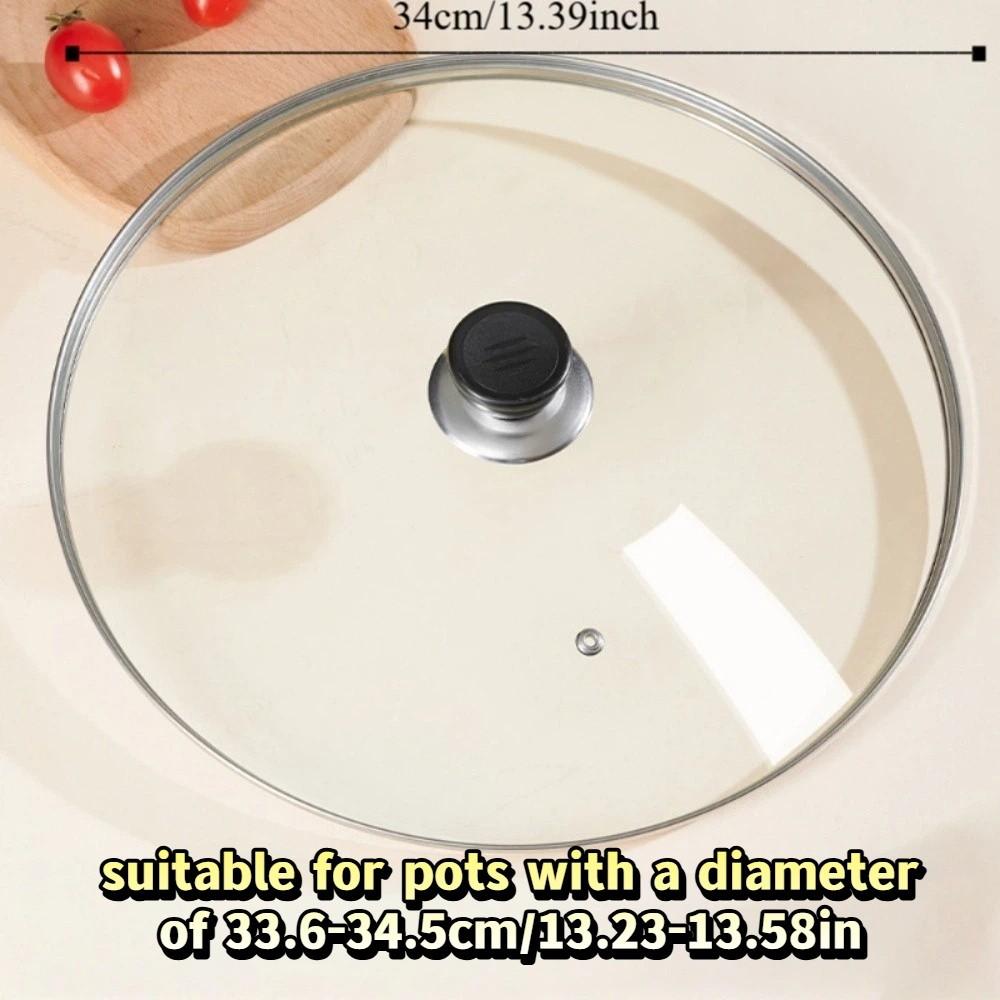 Universal Vertical Pan Lid 14-38cm/6-15in Visible Wok Cover Tempered Glass Pot Lid Dish