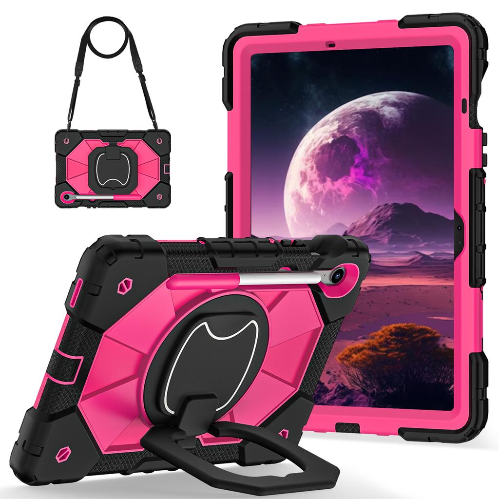 For Samsung Galaxy Tab S10 FE/Tab S9/Tab S9 FE.360° Rotating Grip Heavy Duty Protection Stand TPU+PC 3in1 Anti-knock Shockproof Tablets PC Case