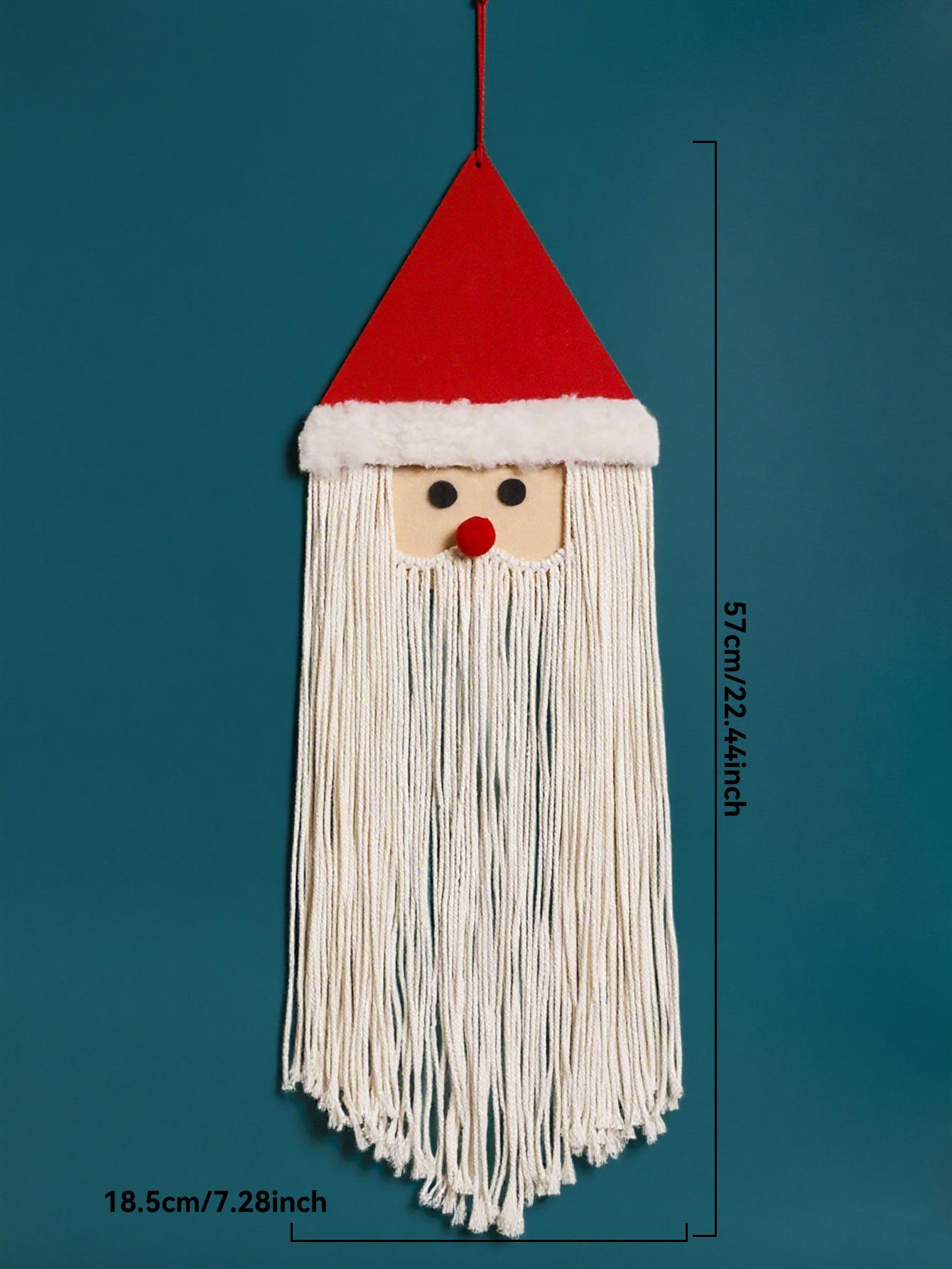 

Macrame Santa Claus Wall Hanging Decor Cute Christmas Santa with Tassel Beard&Red Hat Festive Ornament for Home Wall Decor Gifts