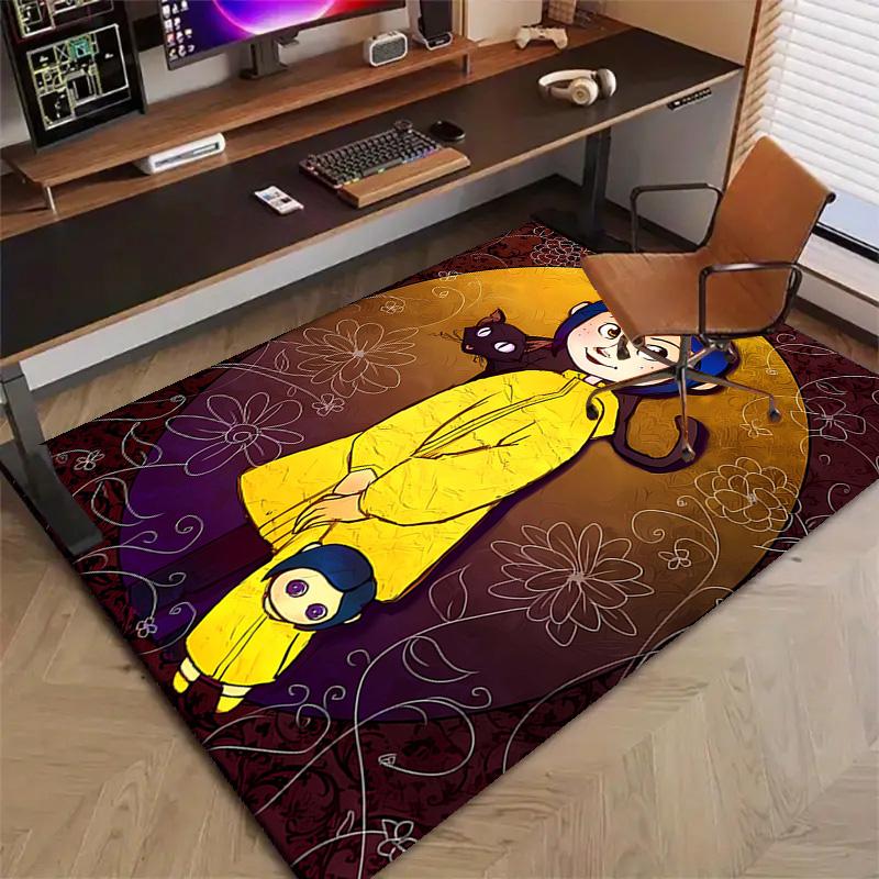 1pc Coraline (5) Design Printed Area Rug Carpet for Bedroom Living Room Home Decor Rugs Mat Non Slip Mat Rug for Bedside