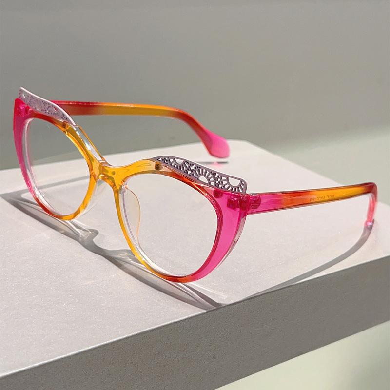 

Fashion Gradient Purple Cat Eye Reading Glasses Women 2025 Luxury Designer Far Sight Optical Eyewear Prescription Chunky Glasses 0