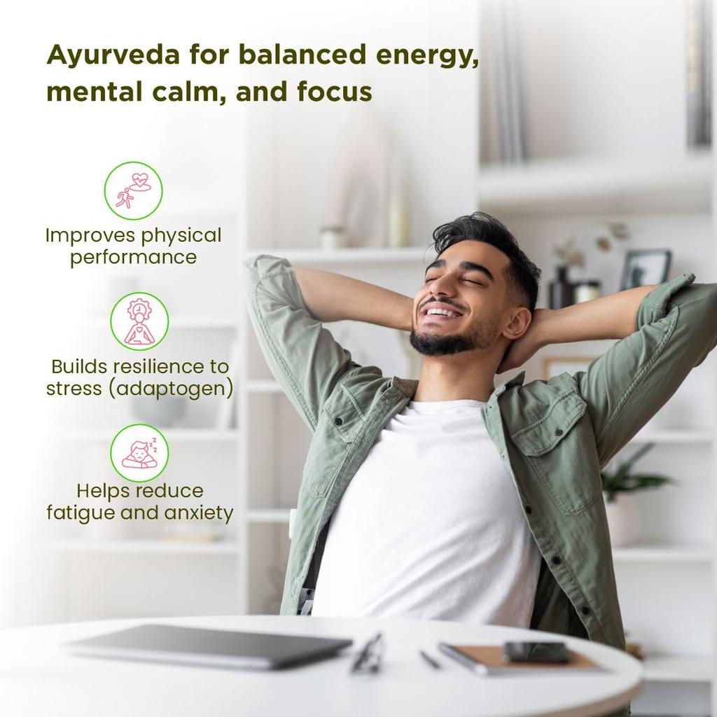 Sri Sri Tattva Ashwagandha Tabletten 60 Tabletten 500 mg | Stressabbau & Immunstärkung Nahrungsergänzungsmittel